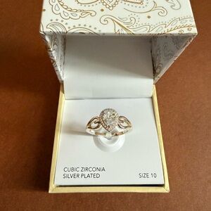 Charter Club Silver Plated Ring with Cubic Zirconia